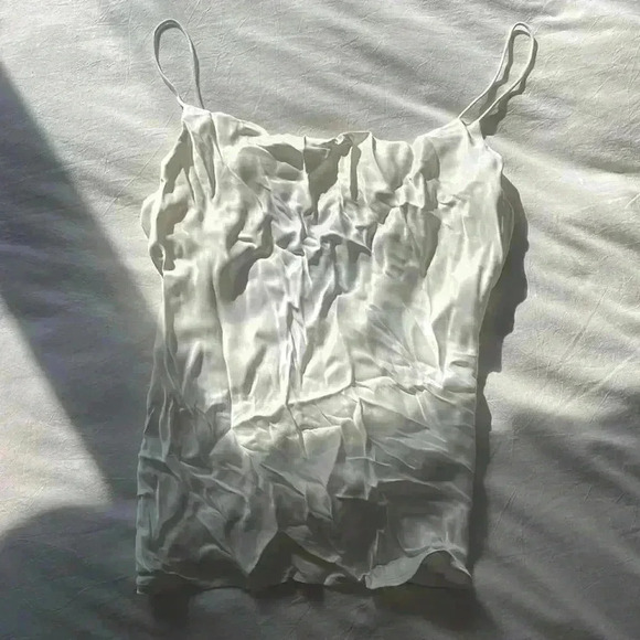 Zara Tops - Zara Womens Cami Tank Top - Off White Cowl Neck Draped Top